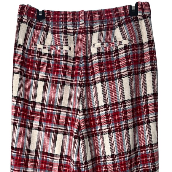 New J. Crew Nello Gori Wool Fully Lined Red Plaid Pants - Picture 6 of 13